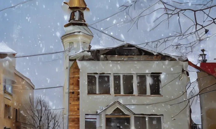Kostel Navštívení Panny Marie (Povrly) – winter