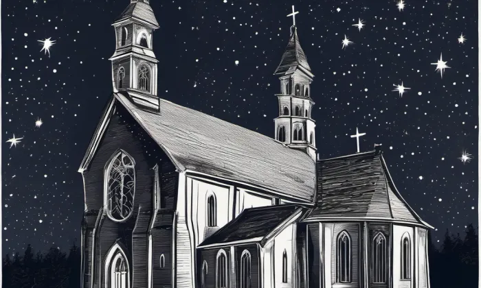 Kostel Nejsvětější Trojice (Žacléř) – noc