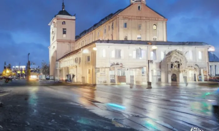 Kostel Nejsvětější Trojice (Chrást) – noc