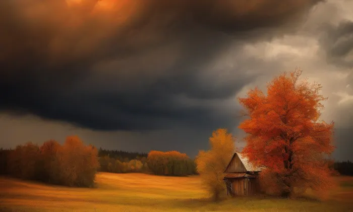 kostel Nejsvětější Trojice (Jenišovice) – autumn