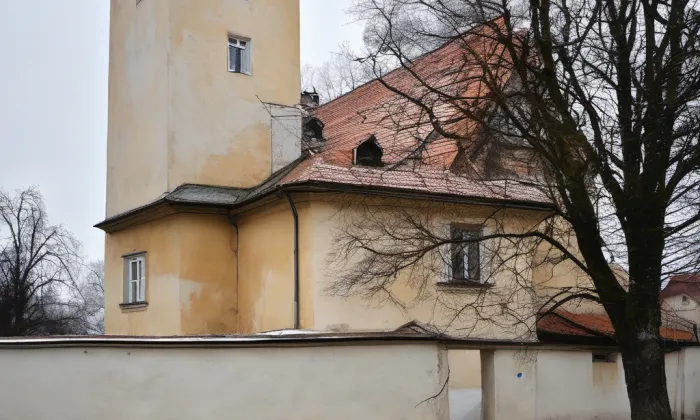 kostel Nejsvětější Trojice (Lažánky) – akvarel