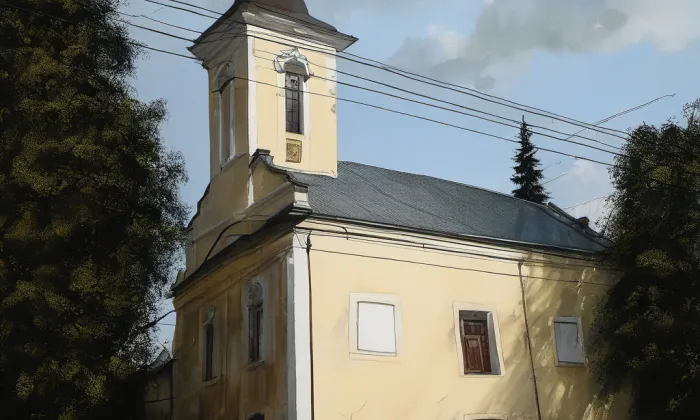 Kostel Nejsvětější Trojice (Mysločovice) – akvarel