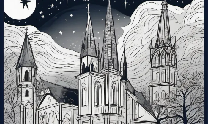 Kostel Nejsvětější Trojice (Nové Sedliště) – noc