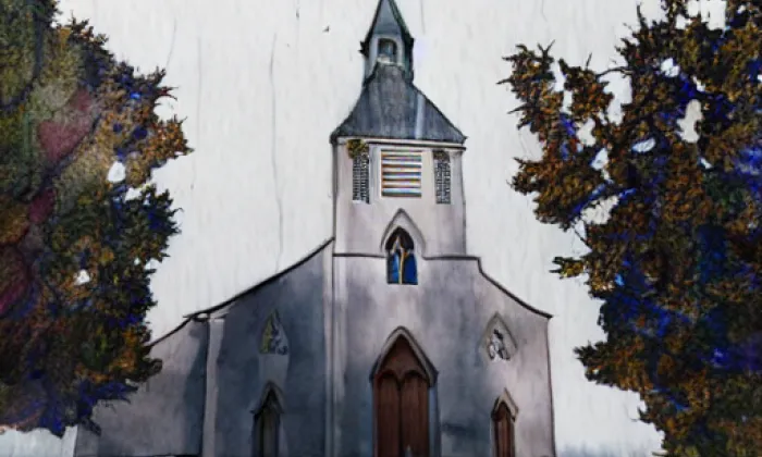 Kostel Nejsvětější Trojice (Předměstí) – akvarel