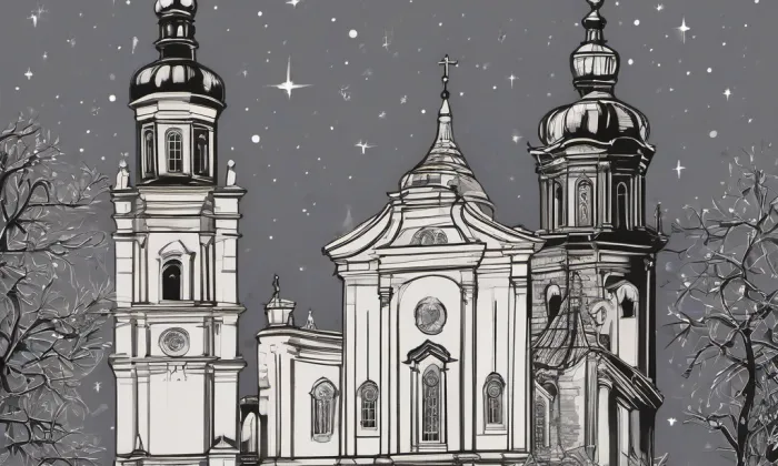Kostel Nejsvětější Trojice (Srní) – noc