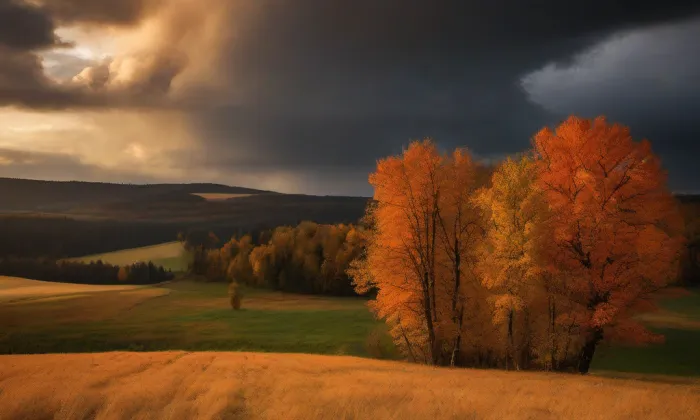 Kostel Nejsvětější Trojice (Suchá) – autumn