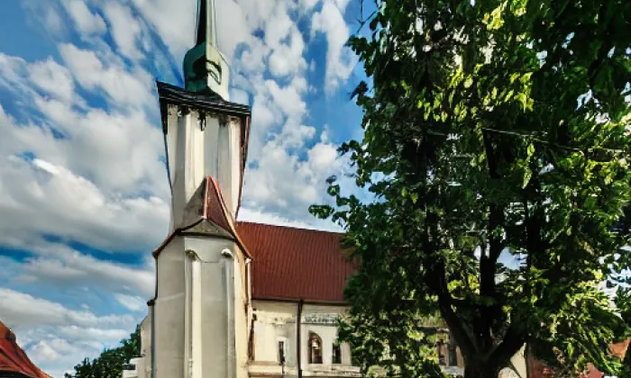 Kostel Nejsvětější Trojice v Jiřetíně pod Jedlovou – akvarel