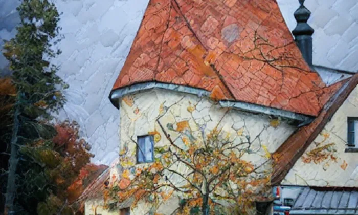 Kostel Nejsvětější Trojice v Rabí – autumn