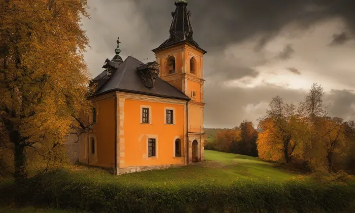 kostel Neposkvrněného početí Panny Marie (Trnitá) – autumn