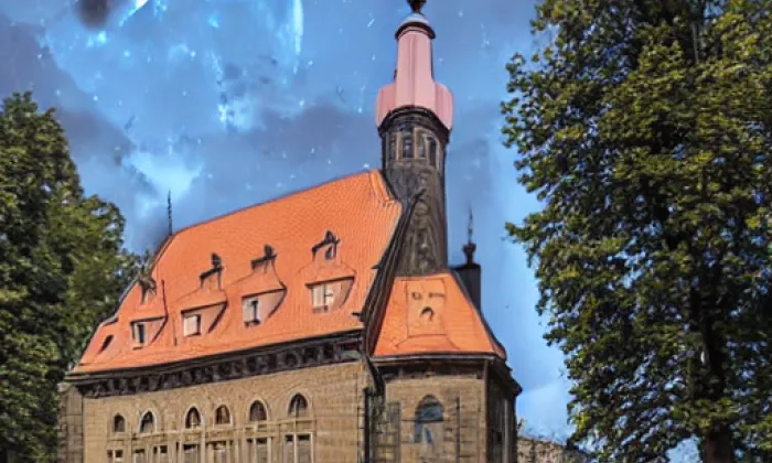 Kostel Panny Marie (Staré Hamry) – noc