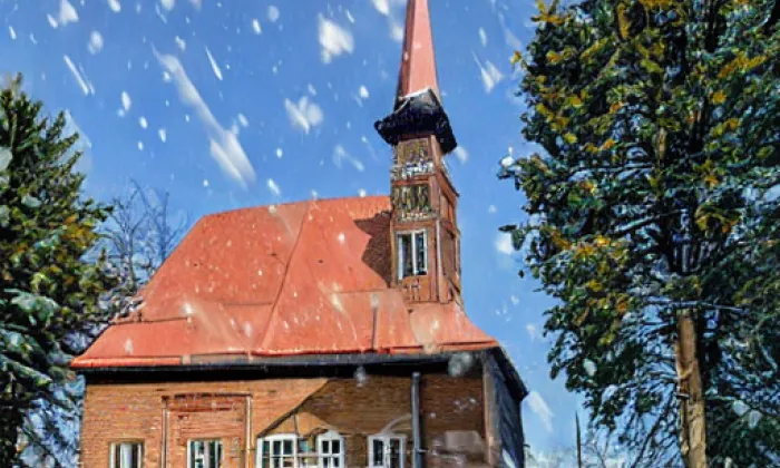 Kostel Panny Marie (Staré Hamry) – winter