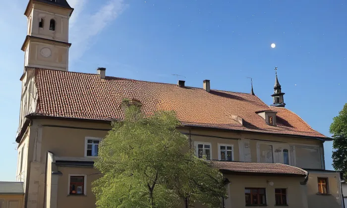 Kostel Panny Marie Královny míru – noc