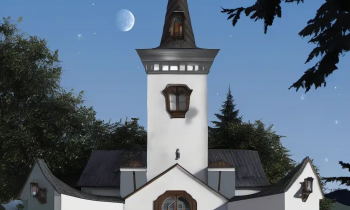 Kostel Panny Marie Pomocné (Zlaté Hory) – noc