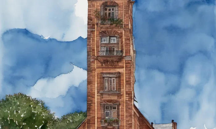 Kostel Panny Marie Sedmibolestné (Skřečoň) – akvarel
