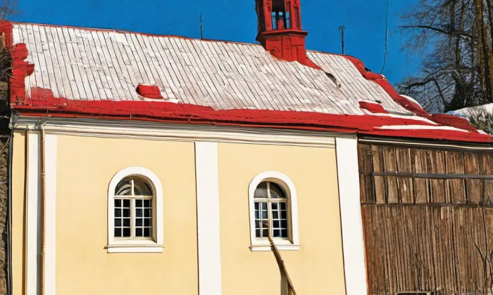 kostel Panny Marie Sedmibolestné v Týnci nad Labem – winter