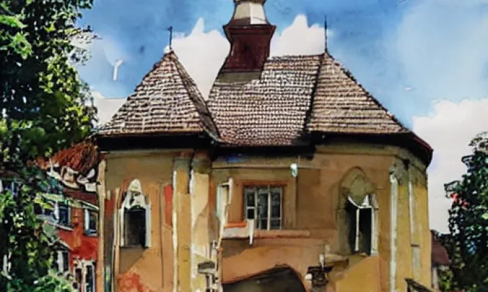 Kostel Panny Marie Sněžné (Velké Karlovice) – akvarel