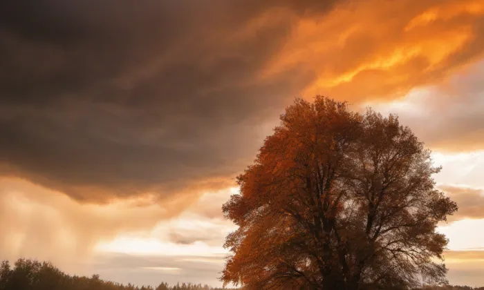 Kostel Povýšení svatého Kříže (Linhartovy) – autumn