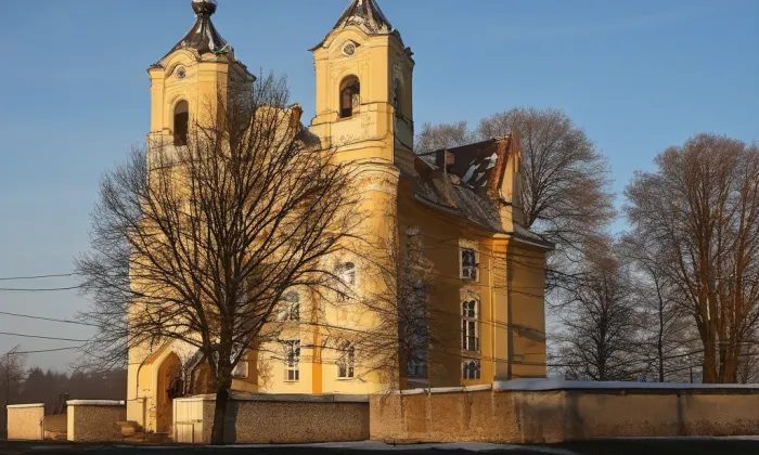 Kostel Povýšení svatého Kříže (Ostružno) – winter