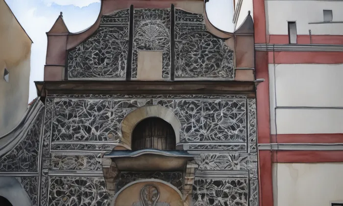 Kostel Povýšení svatého Kříže (Vnitřní Město) – akvarel