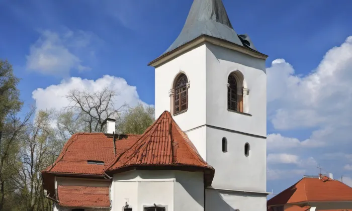 Kostel Povýšení svatého Kříže (Vrbno) – noc