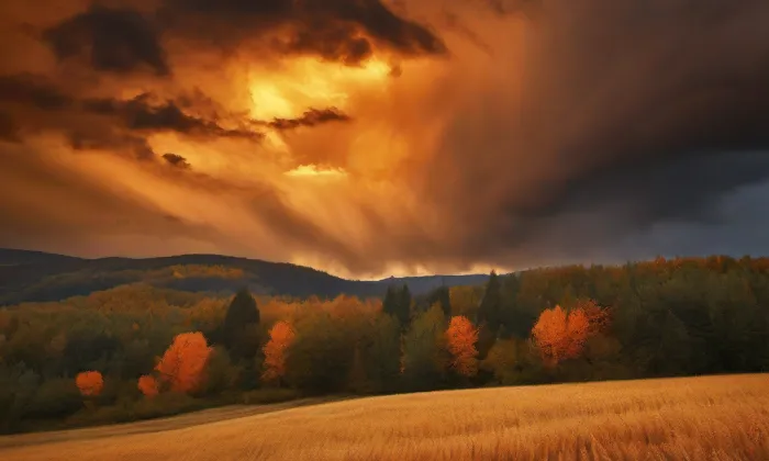 kostel Povýšení svatého Kříže v Černovicích – autumn