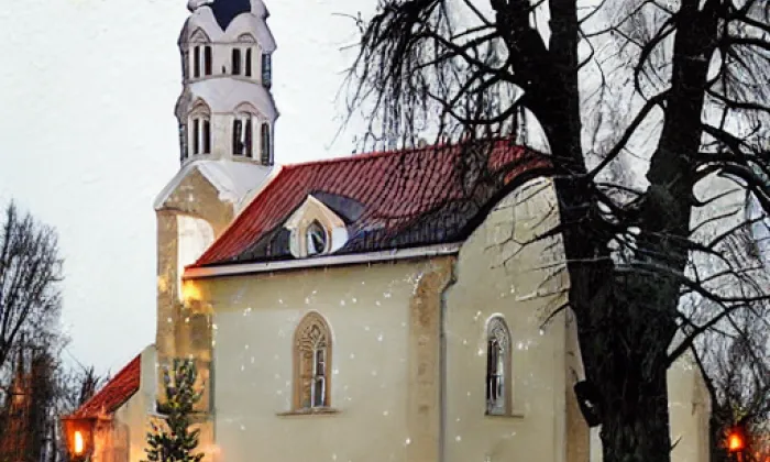 Kostel Stětí svatého Jana Křtitele (Ořech) – noc