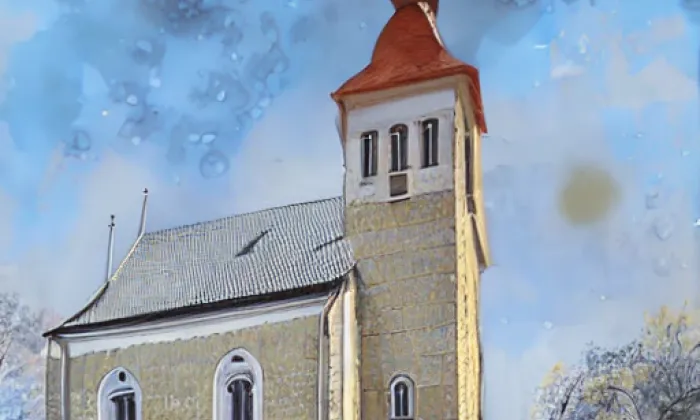 kostel Stětí svatého Jana Křtitele (Týnec nad Labem) – akvarel