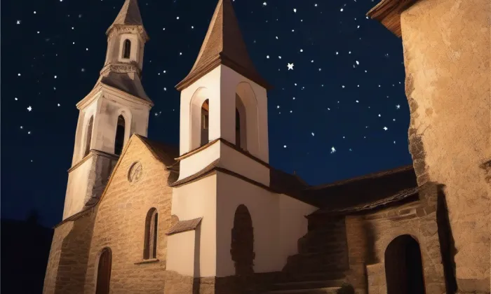 Kostel svaté Alžběty Durynské (Praha) – noc