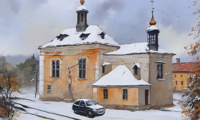 Kostel svaté Anny (Blatno) – autumn