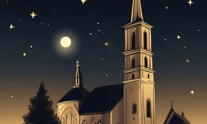 kostel svaté Anny (Pustá Kamenice) – noc