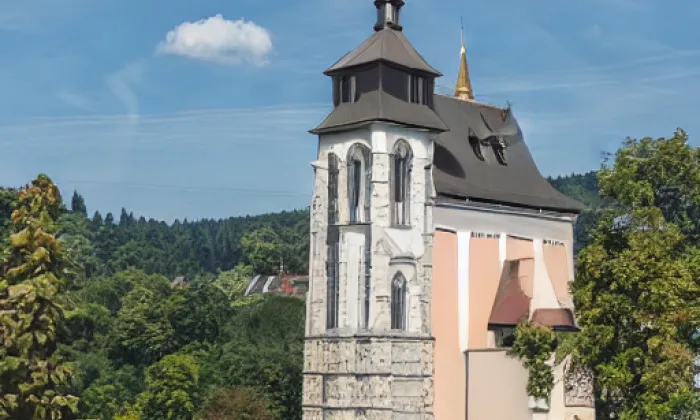 kostel svaté Anny a svatého Jakuba Většího – akvarel