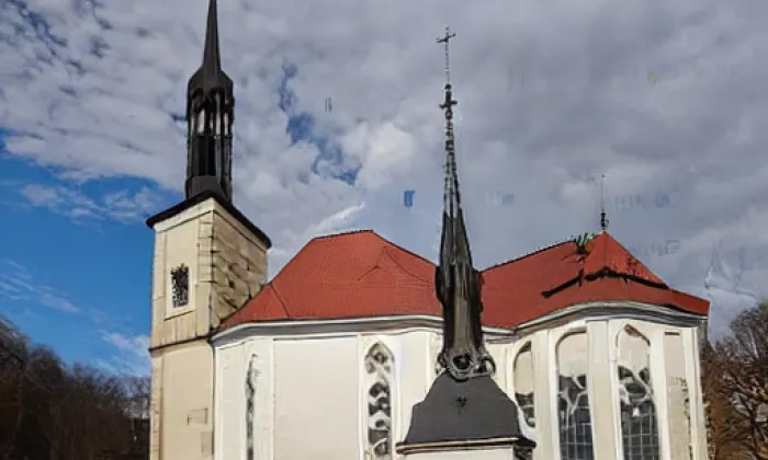Kostel svaté Barbory (Mašťov) – akvarel