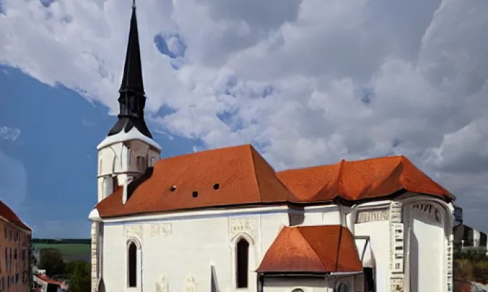 Kostel svaté Barbory (Mašťov) – noc