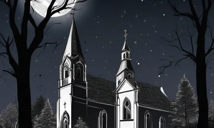 Kostel svaté Kateřiny (Chbany) – noc