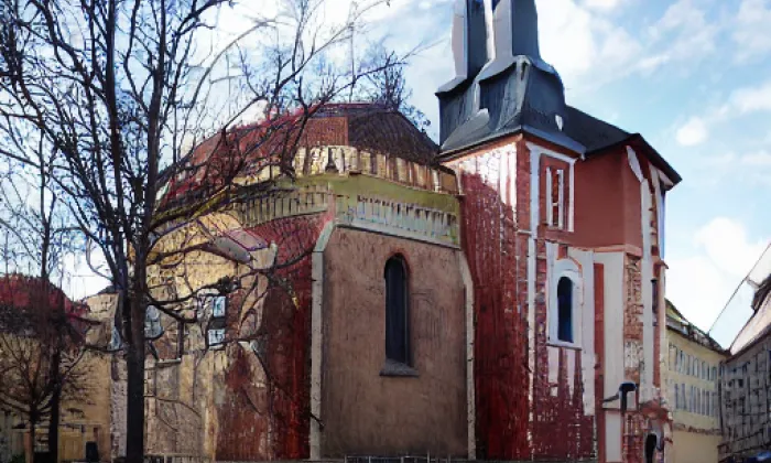 Kostel svaté Kateřiny (Krásno) – noc