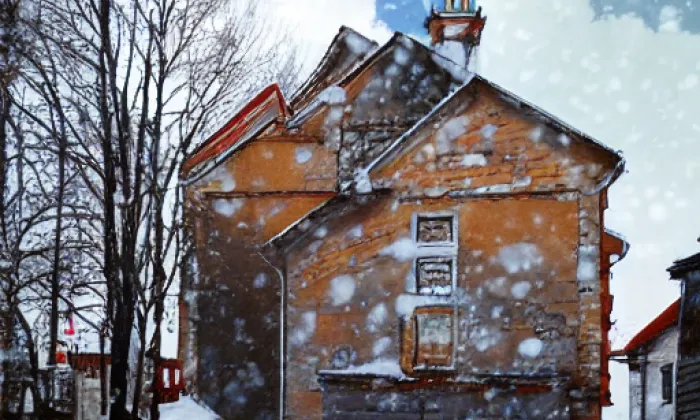 Kostel svaté Kateřiny (Krásno) – winter
