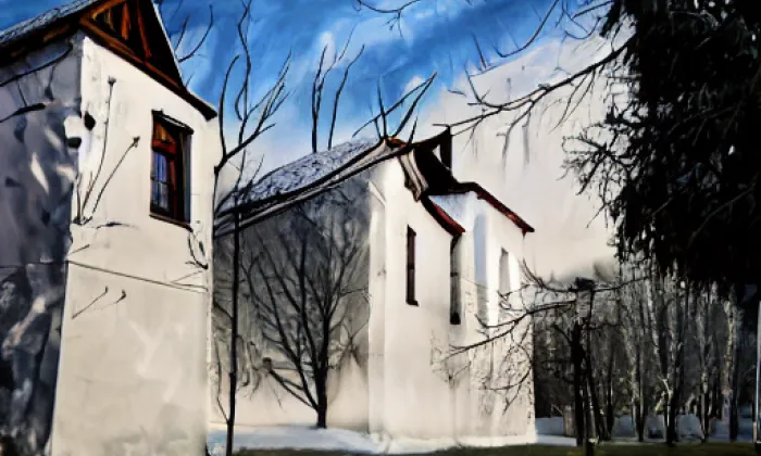 Kostel svaté Kateřiny (Tetín) – winter