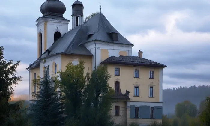 kostel svaté Kateřiny (Vilémov) – autumn