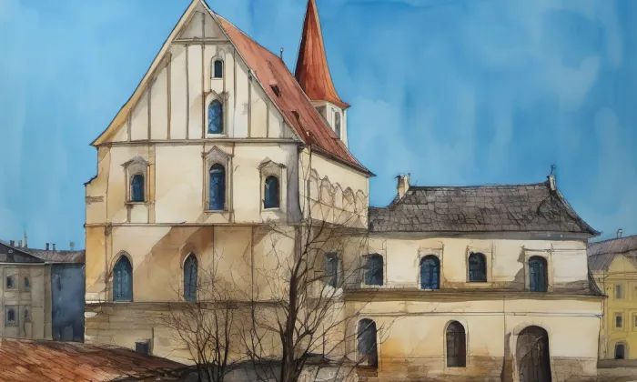 kostel svaté Kateřiny (Znojmo) – akvarel