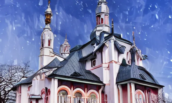 kostel svaté Ludmily (Řimice) – winter
