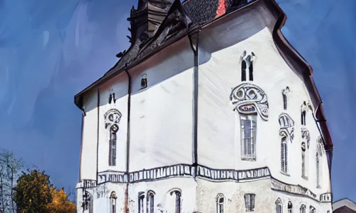 kostel svaté Maří Magdaleny (Šebkovice) – akvarel
