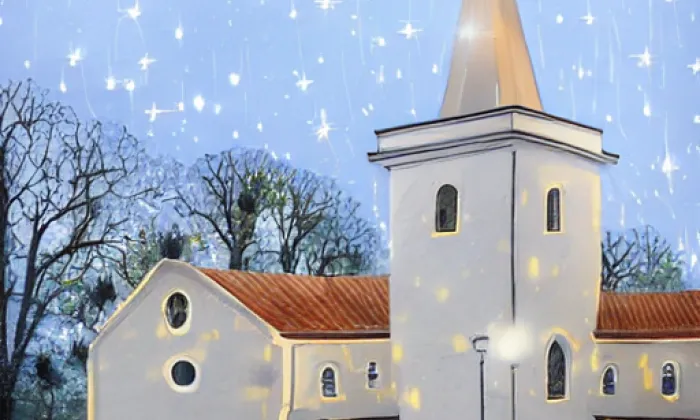 kostel svaté Markéty (Moravské Knínice) – noc