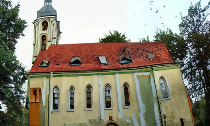 Kostel svaté Markéty (Ves Touškov) – akvarel