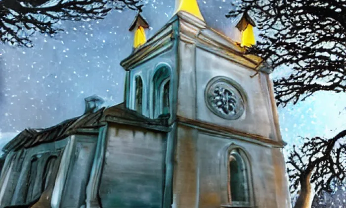 kostel svaté Markéty (Zhoř) – noc