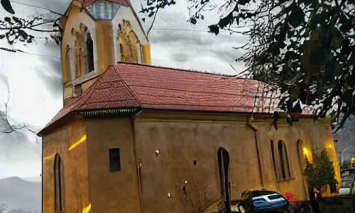 Kostel svatých Filipa a Jakuba (Šumavské Hoštice) – noc