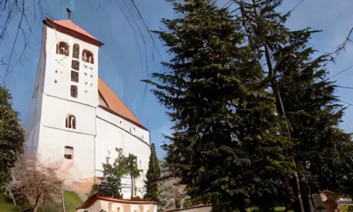 Kostel svatých Petra a Pavla (Skviřín) – akvarel