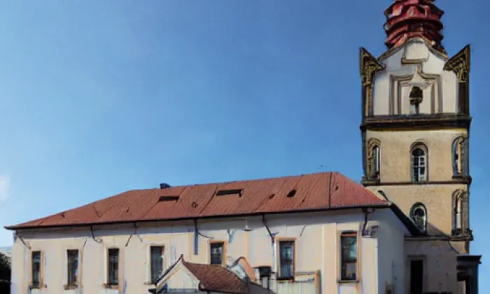 Kostel svatých Petra a Pavla v Mimoni – akvarel