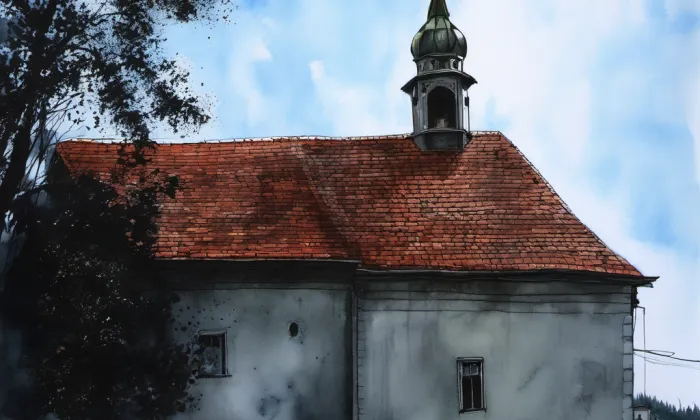 kostel svatého Šimona a Judy (Radostice) – akvarel