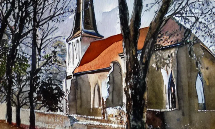 Kostel svatého Štěpána (Mýto) – akvarel