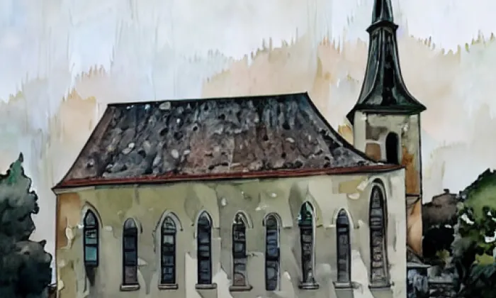 Kostel svatého Bartoloměje (Batňovice) – akvarel